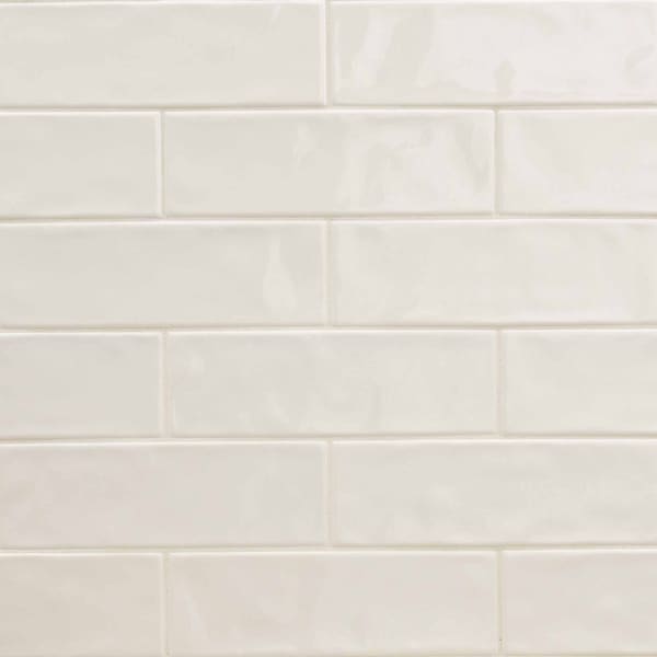 Urbano Crema 4 In. X 12 In. Glossy Ceramic White Subway Tile, 30PK